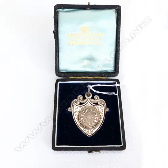 S/SILVER CASED ATTENDANCE PENDANT, "SIR HENRY FERMOR'S SCHOOL 1905" 