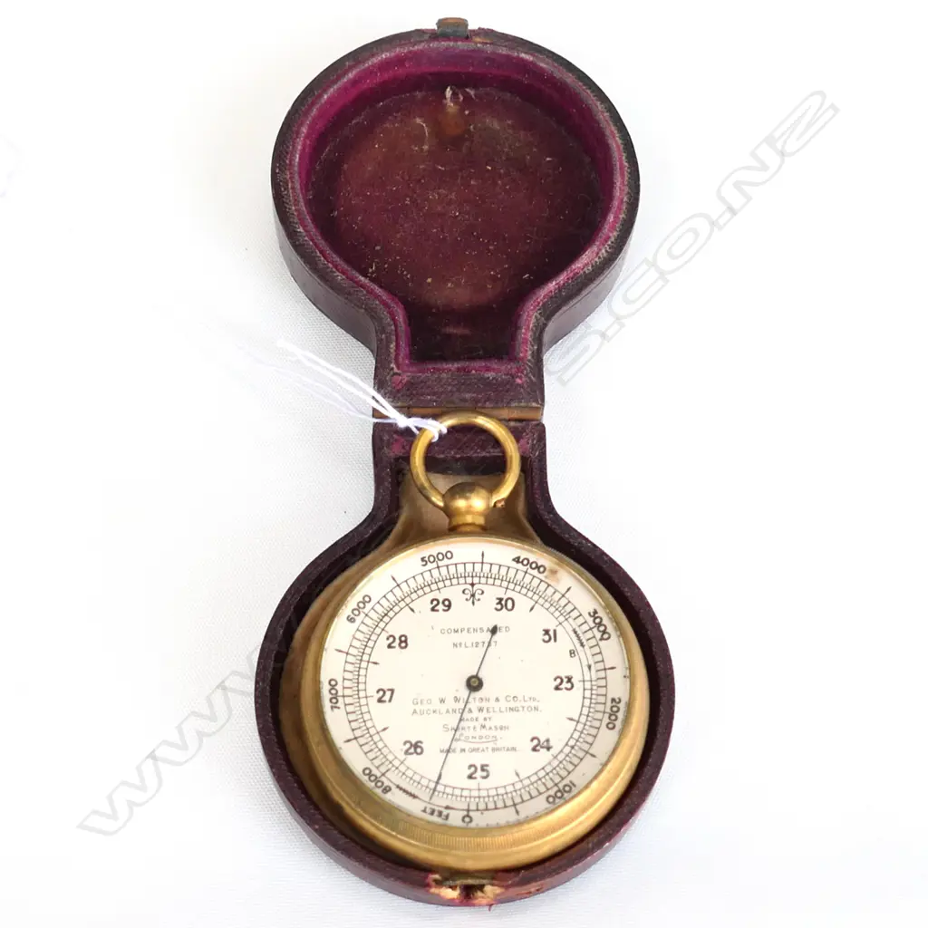SHORT & MASON COMPENSATED POCKET BAROMETER / ALTIMITER IN CASE Image 1++
