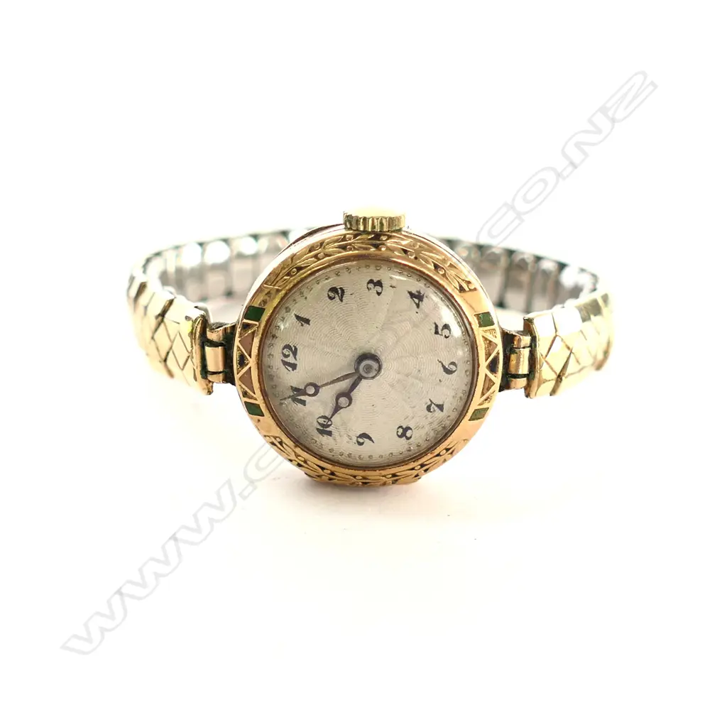 9ct GOLD WRISTWATCH (STRAP PLATED) Image 1++