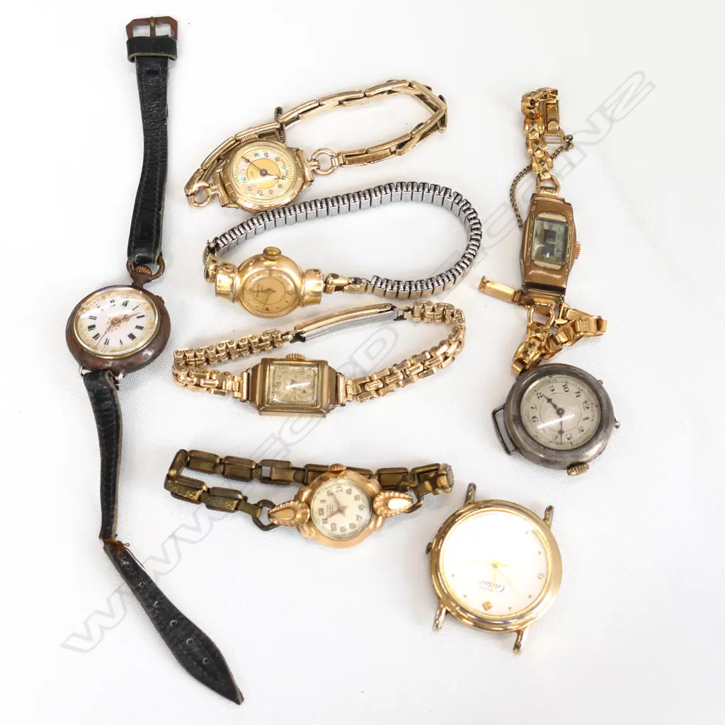 BAG VINTAGE LADIES GOLD PLATE WATCHES, ALL AF Image 1++