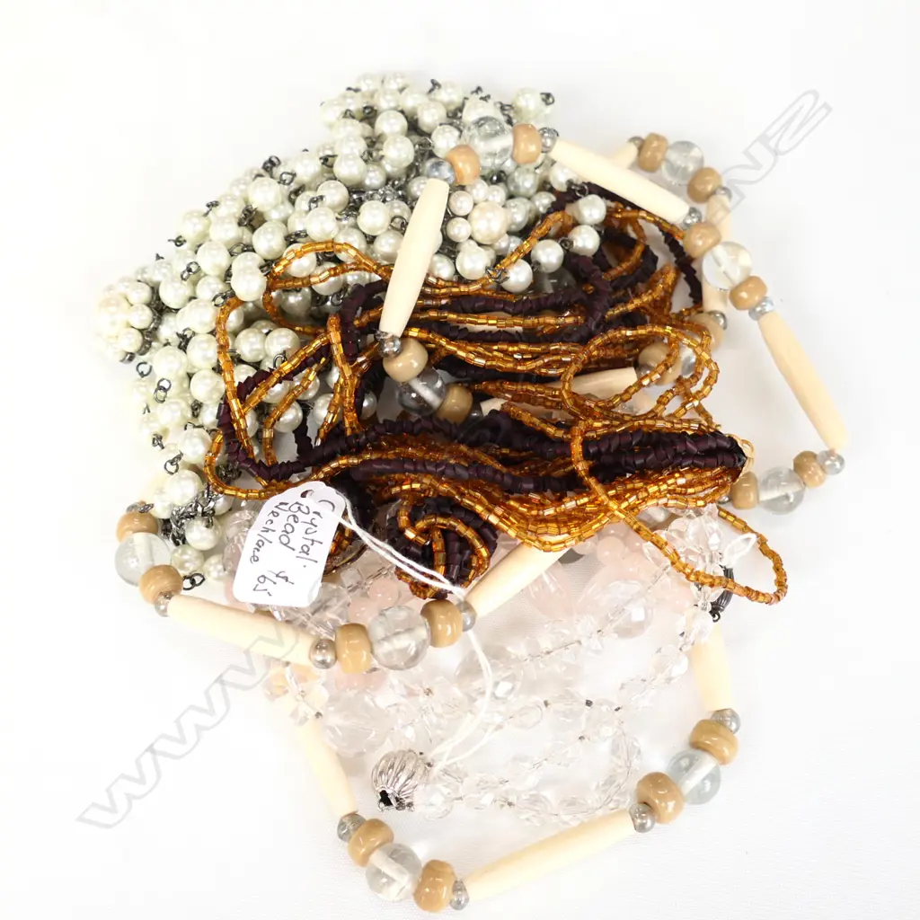 ASSORTED BED NECKLACES INCL ROSE QUARTZ  Image 1++