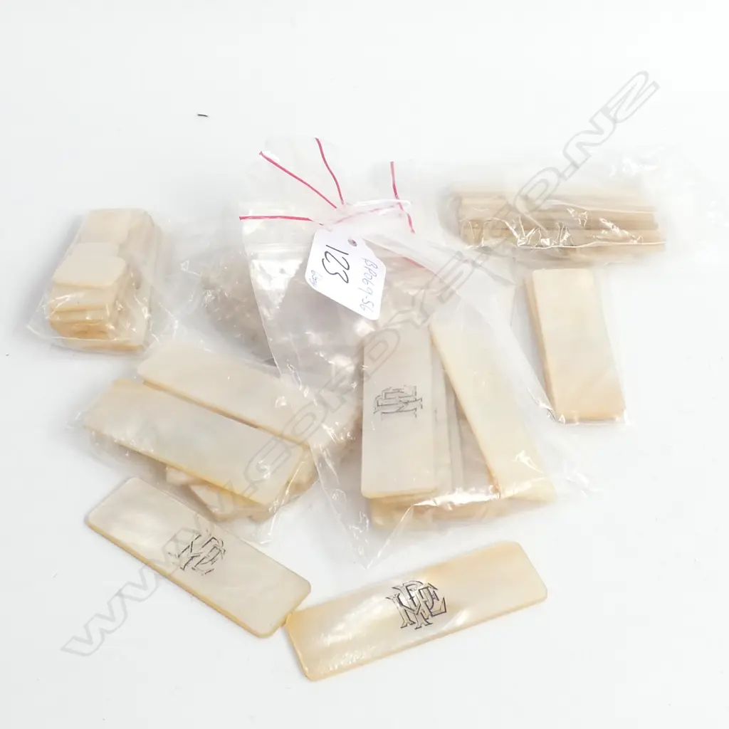 LOT OF VINTAGE MOTHER OF PEARL LABELS  Image 1++