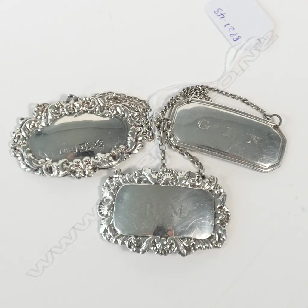 THREE SILVER DECANTER TICKETS (1 UNMARKED BUT TESTED) Image 1++