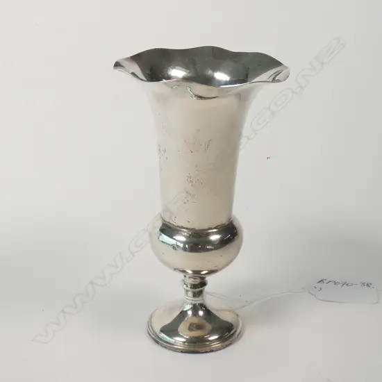 SILVER TRUMPET VASE WEIGHTED BASE