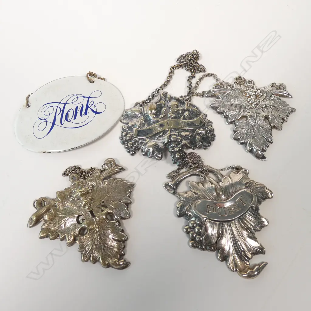SILVER PLATE & ENAMEL DECANTER TICKETS  Image 1++