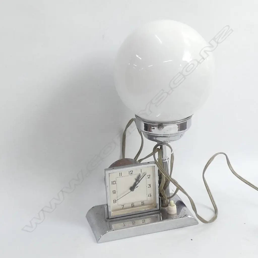 ART DECO LAMP WITH CLOCK H. 310MM Image 1++