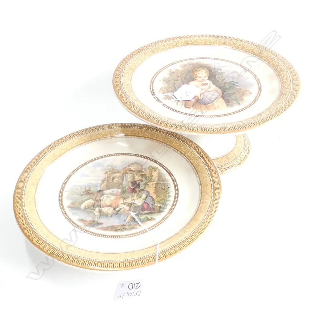 2 PCES VICTORIAN PRATTWARE COMPORTS H. 110MM DIA. 240MM Image 1++