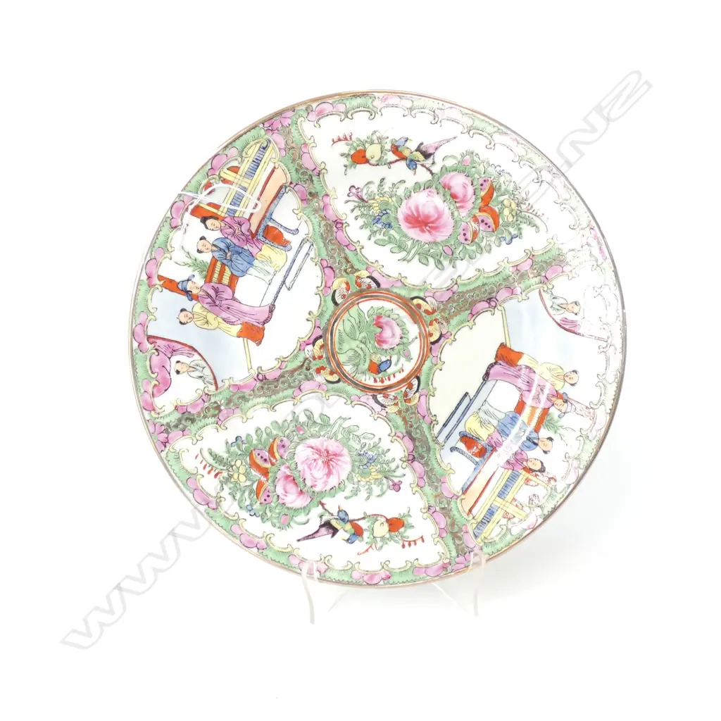 CHINESE FAMILLE ROSE PLATE GILT BORDER Image 1++
