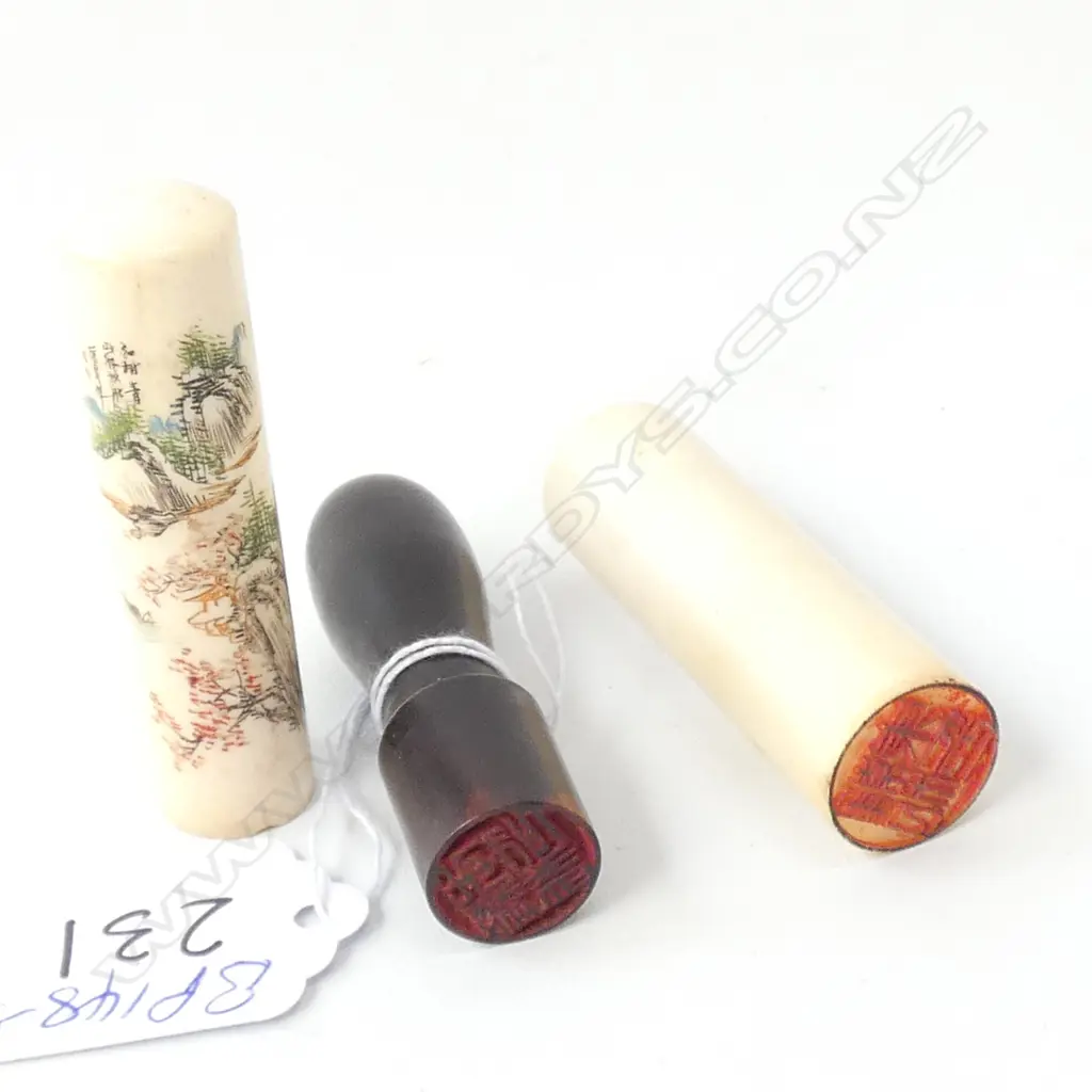 3 JAPANESE SEALS: 2 IVORY + 1 EBONY Image 1++