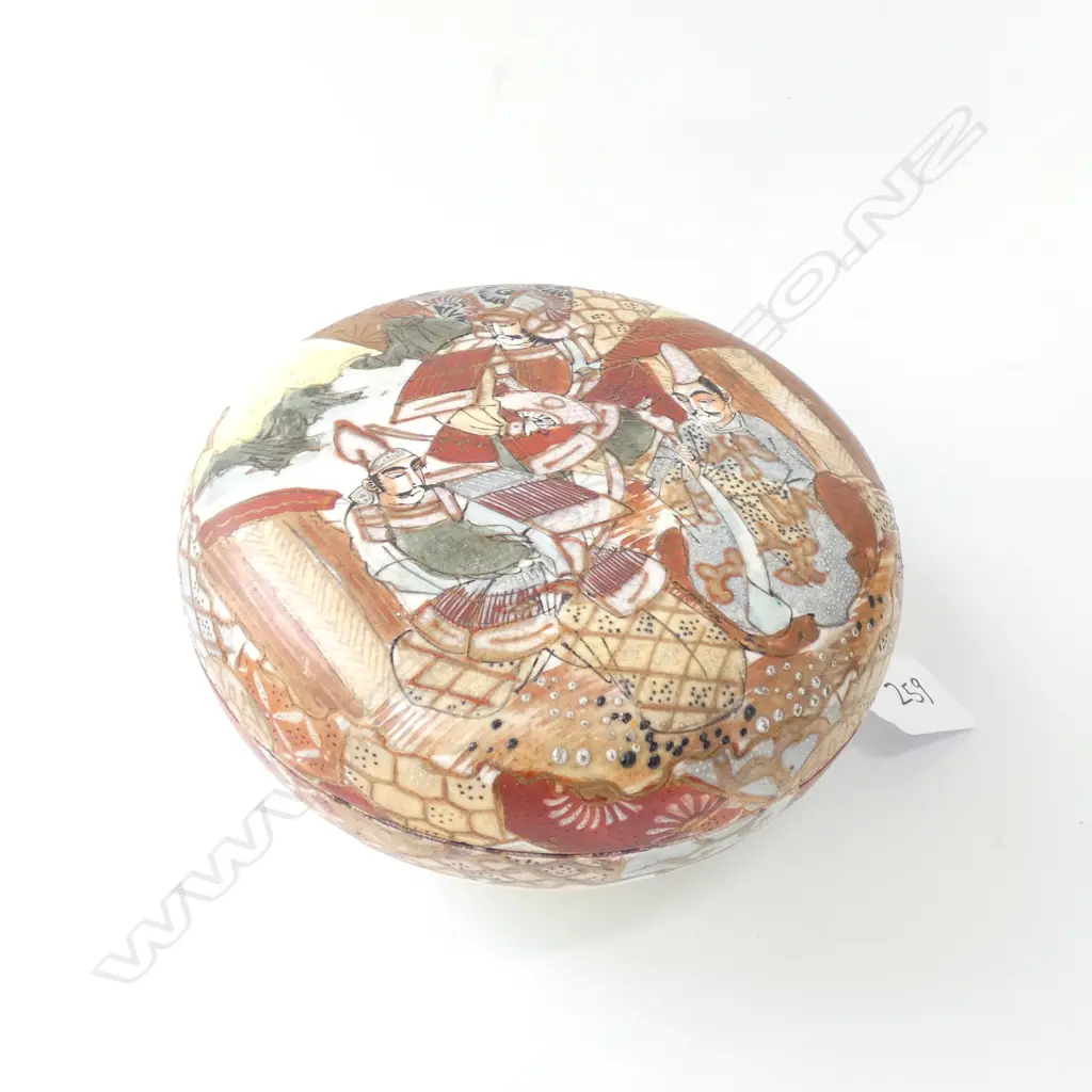 c1900 JAPANESE SATSUMA LIDDED POT Dia.140mm Image 1++