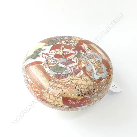 c1900 JAPANESE SATSUMA LIDDED POT Dia.140mm