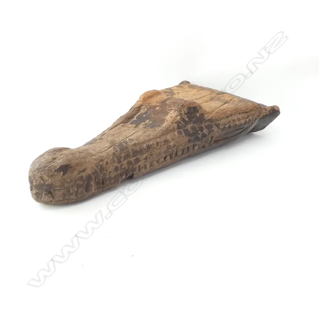 OLD PNG CROCODILE HEAD CANOE PROW L.460mm Image 1++