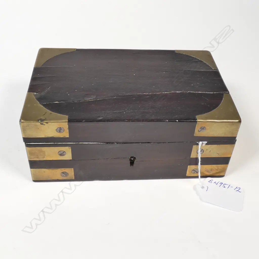 EARLY 19THC SMALL MAHOG & BRASS BOX... Image 1++