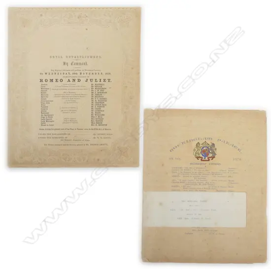 Two Victorian printed Royal invitations
