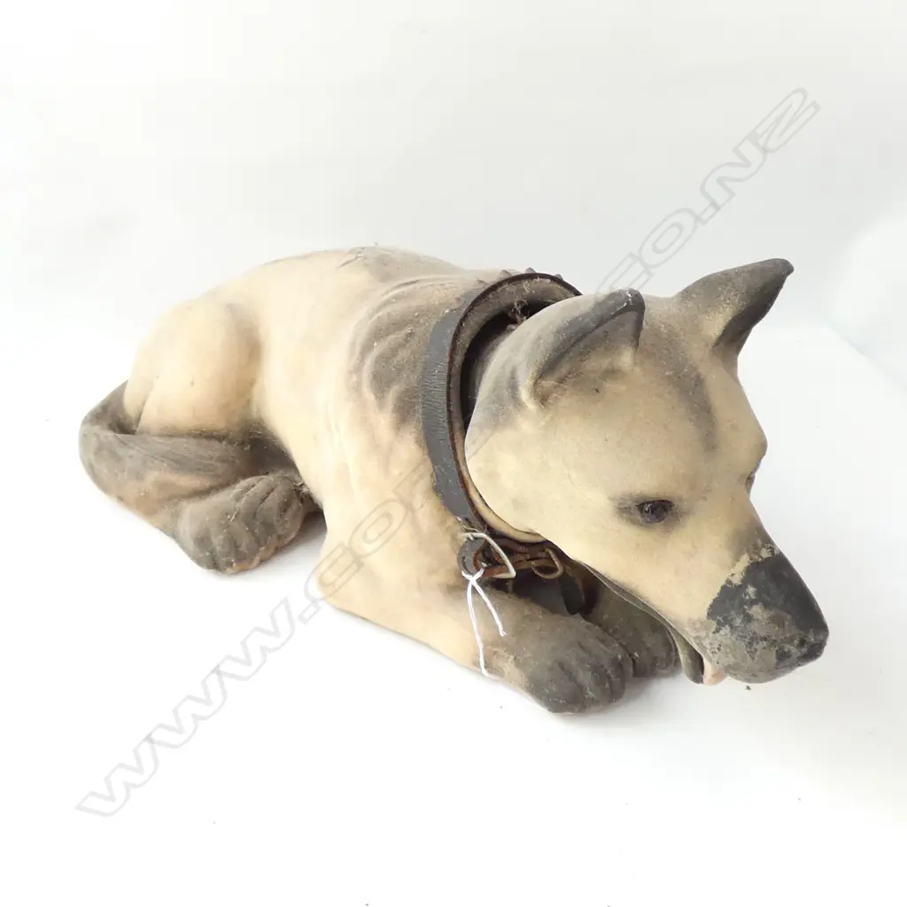 A VINTAGE COMPOSITE DOG WITH NODDING HEAD L 470 MM Image 1++