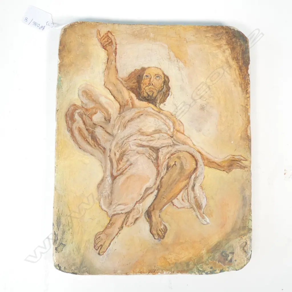 PAINTED RELIGIOUS ICON OIL ON WOOD OF CHRIST 285 X 220MM Image 1++