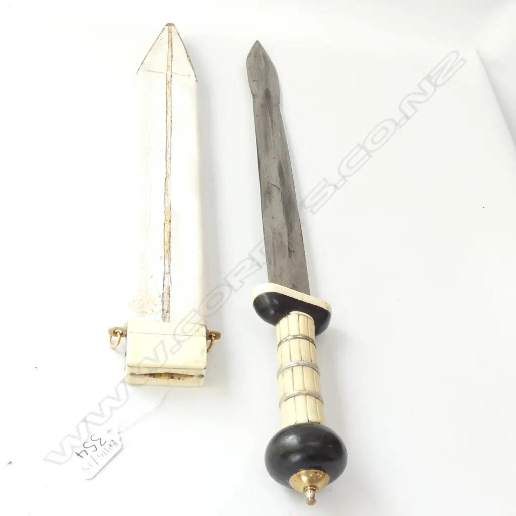 FAUX IVORY SWORD AND SCABBARD Image 1++