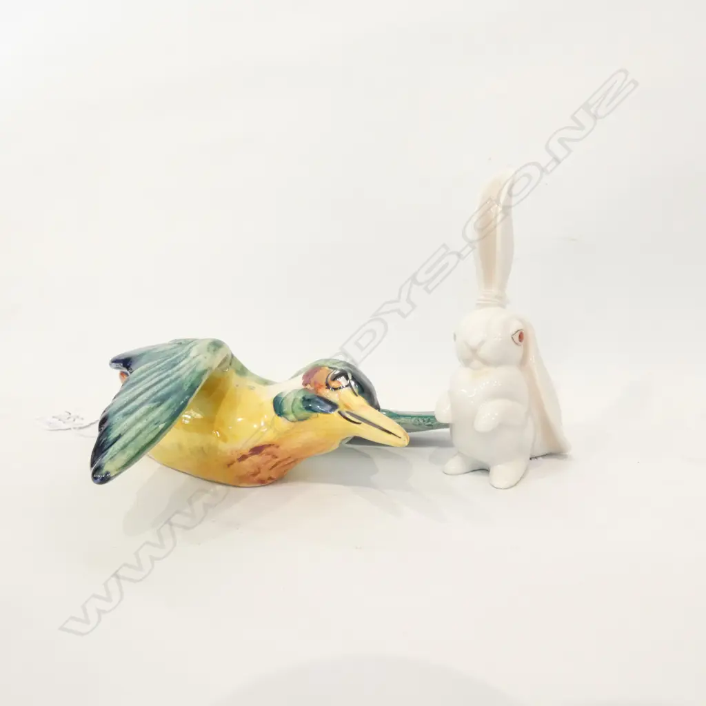 HEREND HVNGARY RABBIT H.100MM + BESWICK KINGFISHER L.150MM Image 1++