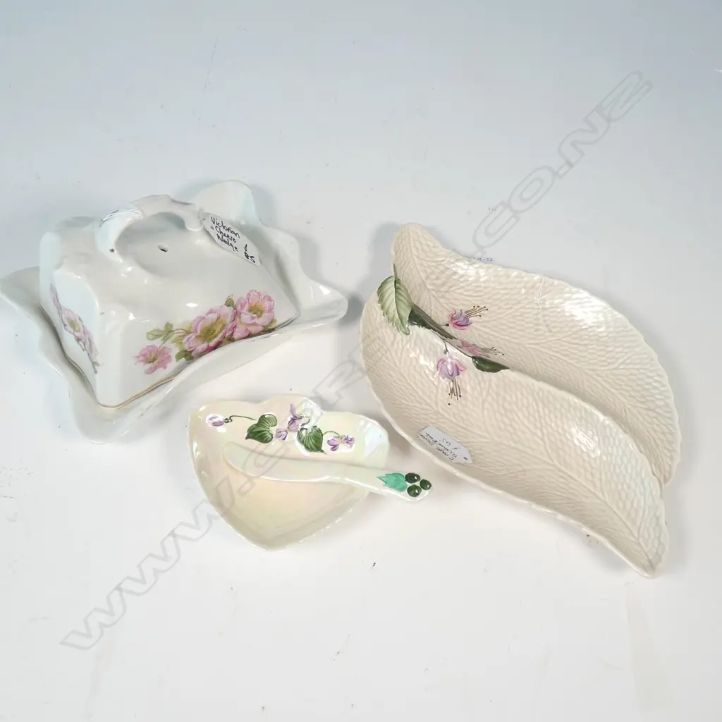 CROWN DEVON PLATTER, PATE DISH & KNIFE + CHEESE DISH Image 1++