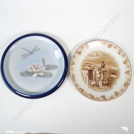 ROYAL COPENHAGEN BOWL 245MM DIA (18134) AND GRIMWADES BAIRNSFATHER WWI PLATE 
