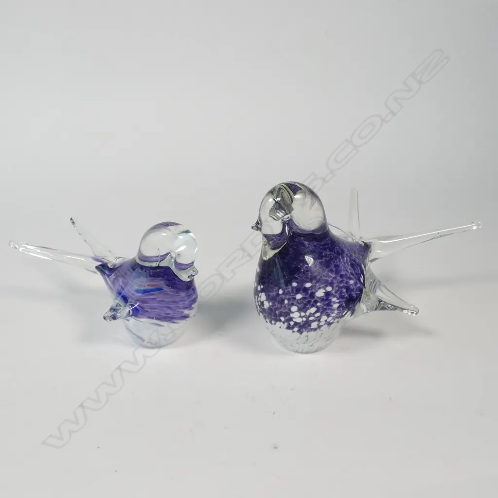 2 GLASS ART BIRDS L. 150MM Image 1++