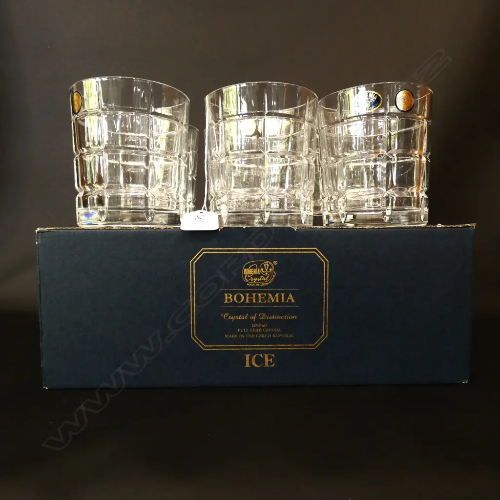 6 BOXED BOHEMIAN TUMBLERS + 6 WITHOUT BOX Image 1++
