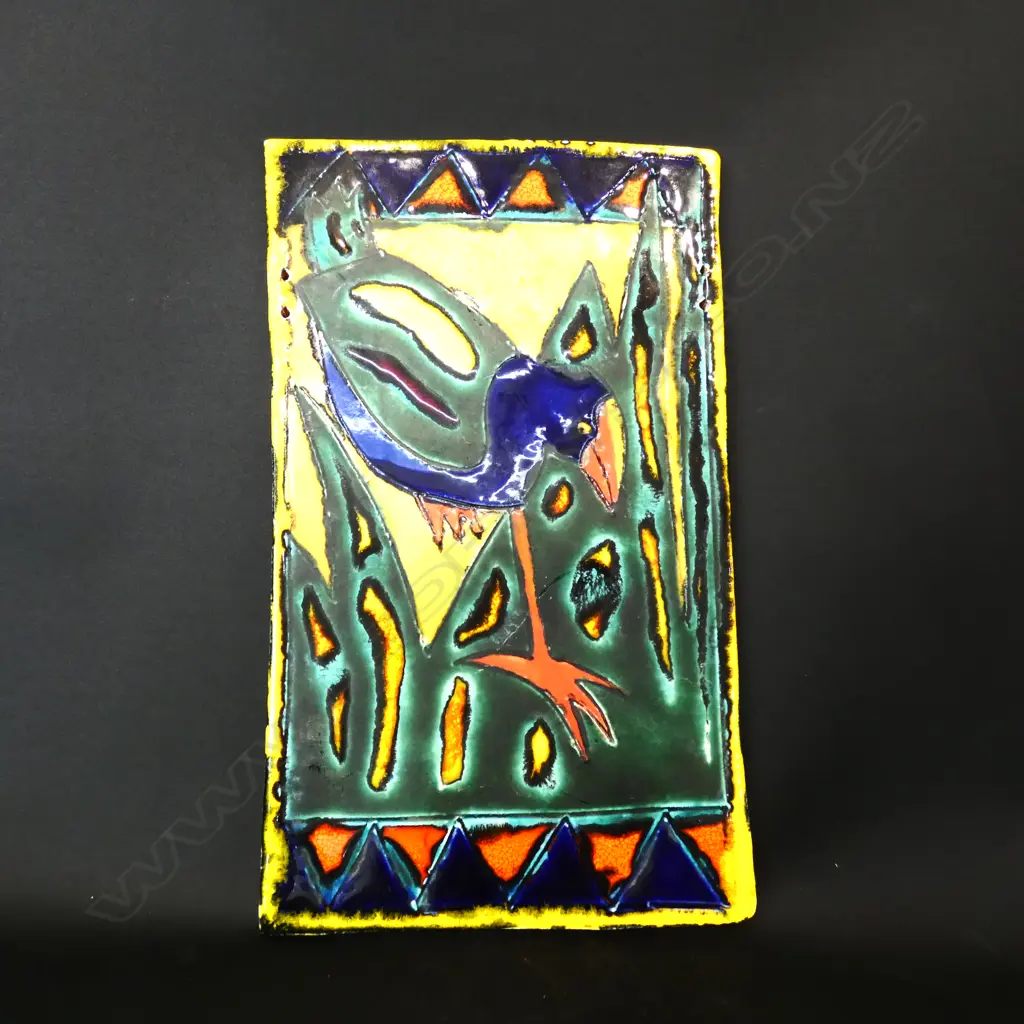 MORRIS & JAMES PUKEKO WALL PLAQUE, SIGNED & STAMPED, 370 X 220MM Image 1++