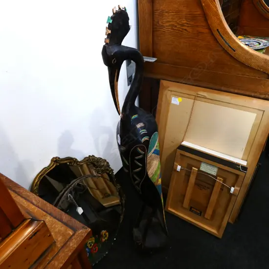 CARVED WOODEN BIRD 1.2M H
