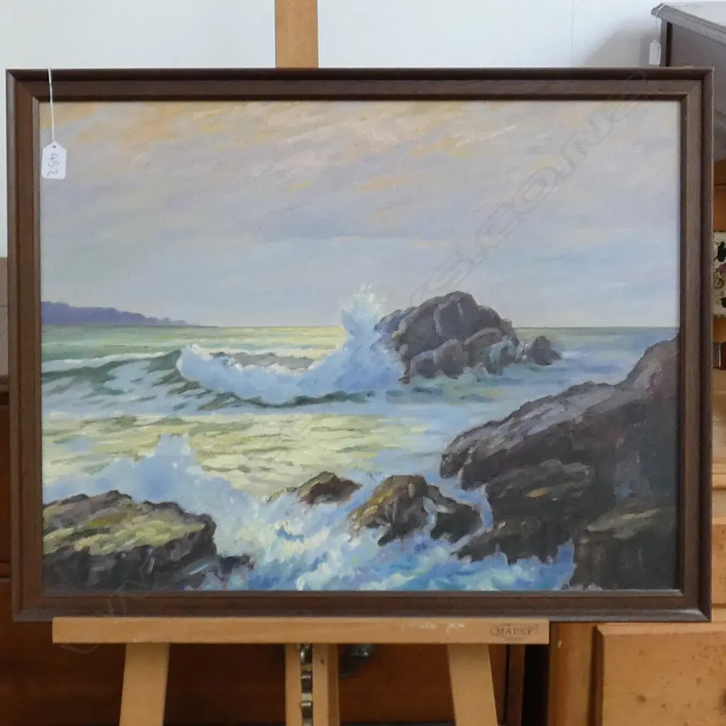 F. S. DROMGOOLE 1910 - 1988 'LATE AFTERNOON ROCKS, WESTPORT S. I.'  OIL ON BOARD 710 X 560MM Image 1++