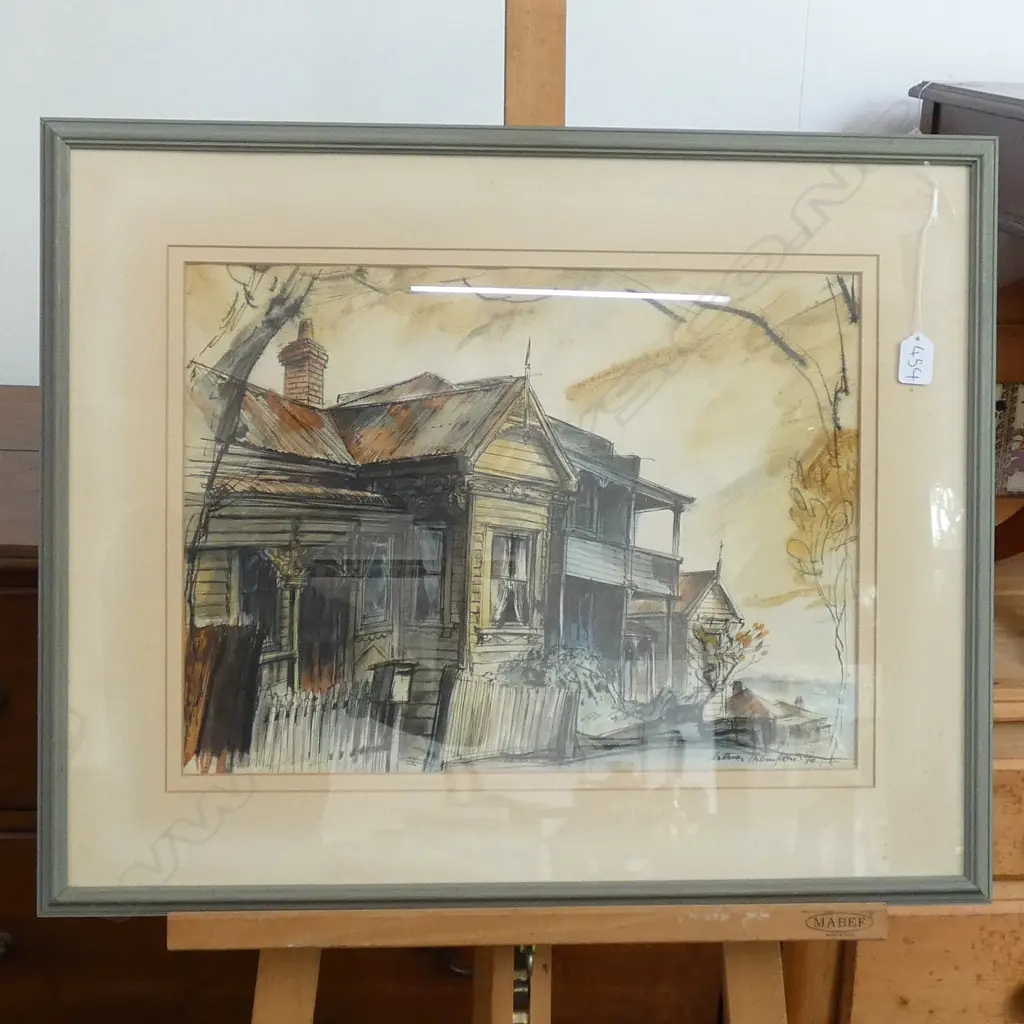 ARTHUR THOMPSON PEN & INK TITLED "FRANKLIN ROAD, FREEMANS BAY", 350MM X 470MM Image 1++