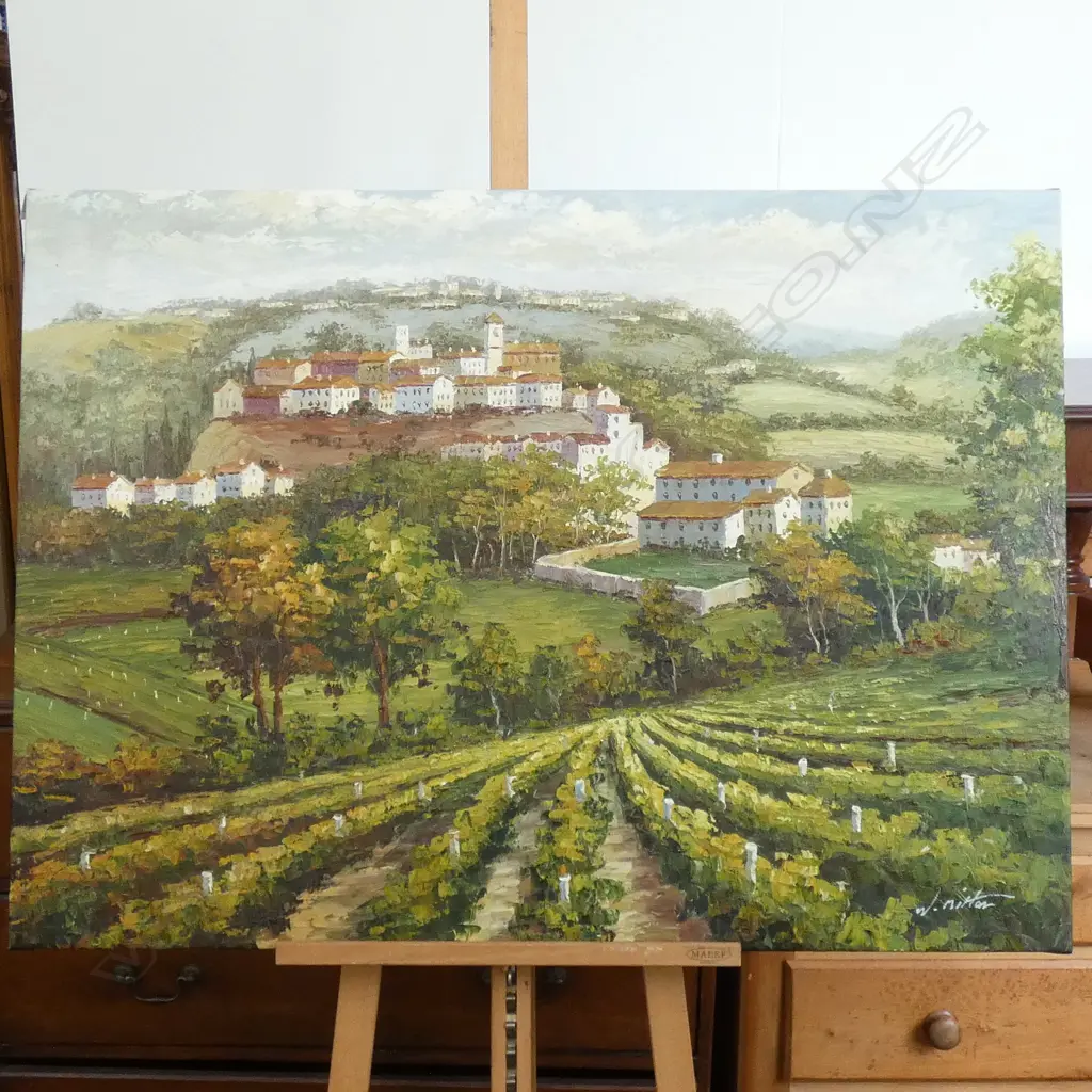 SIGNED TUSCAN SCENE OIL ON CANVAS 1130 X 820MM Image 1++