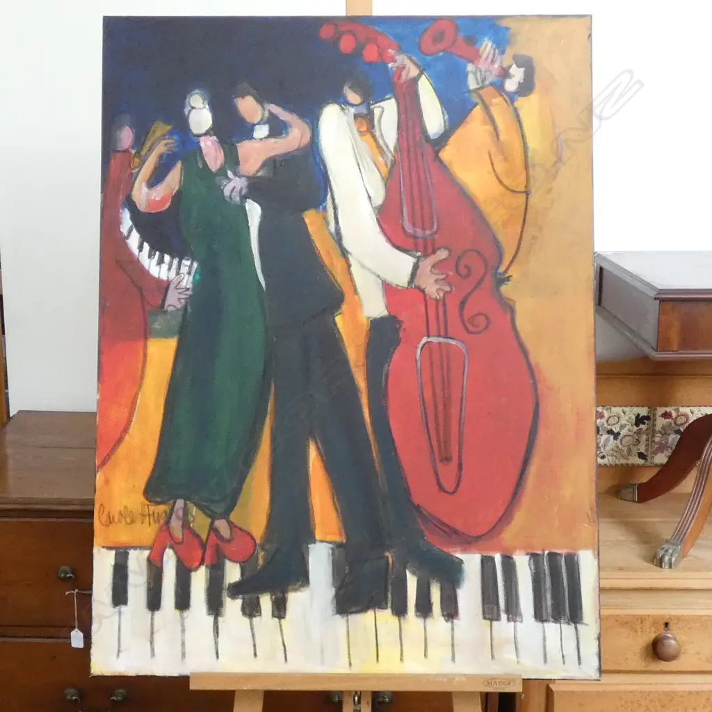 CAROLE HUGHES 'DANCE WITH MY HONEY' OIL ON CANVAS 1015 X 765MM  Image 1++