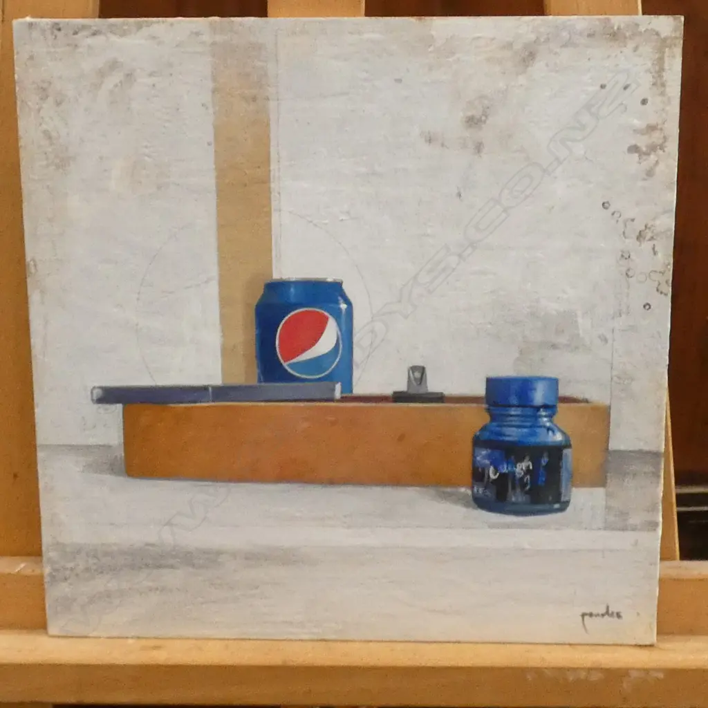 JU PRADES (FRANCE) MIXED MEDIA 2011 'BODEGON CON PEPSI' 300 MM SQ Image 1++