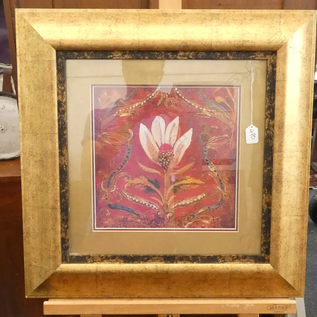 MIXED MEDIA PRINT, 570MM SQUARE WITH FRAME Image 1++
