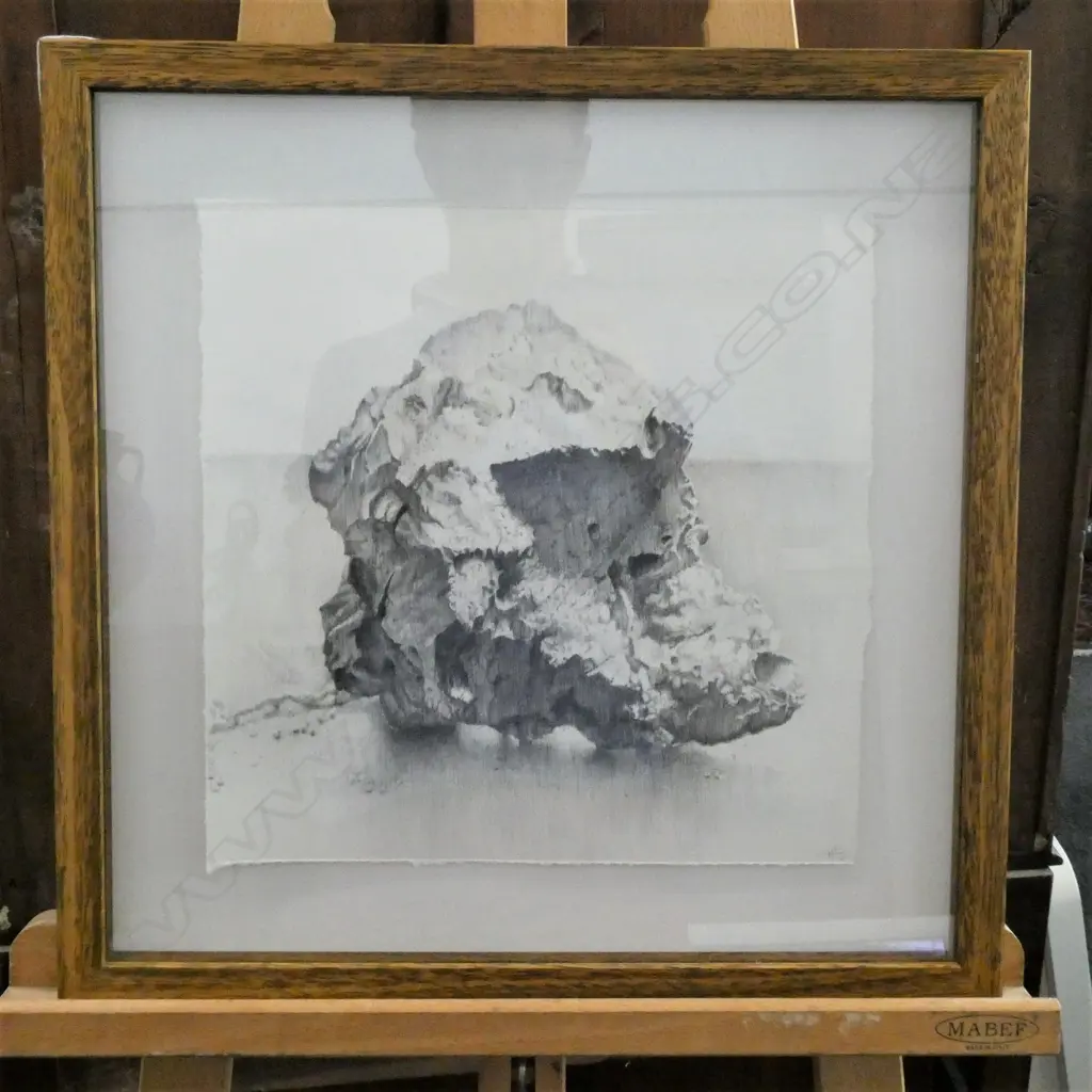 DEAN HERLIHY, PENCIL ON PAPER, 'ROCK 1' FRACTURE EXHIBITION 300 MM SQ Image 1++