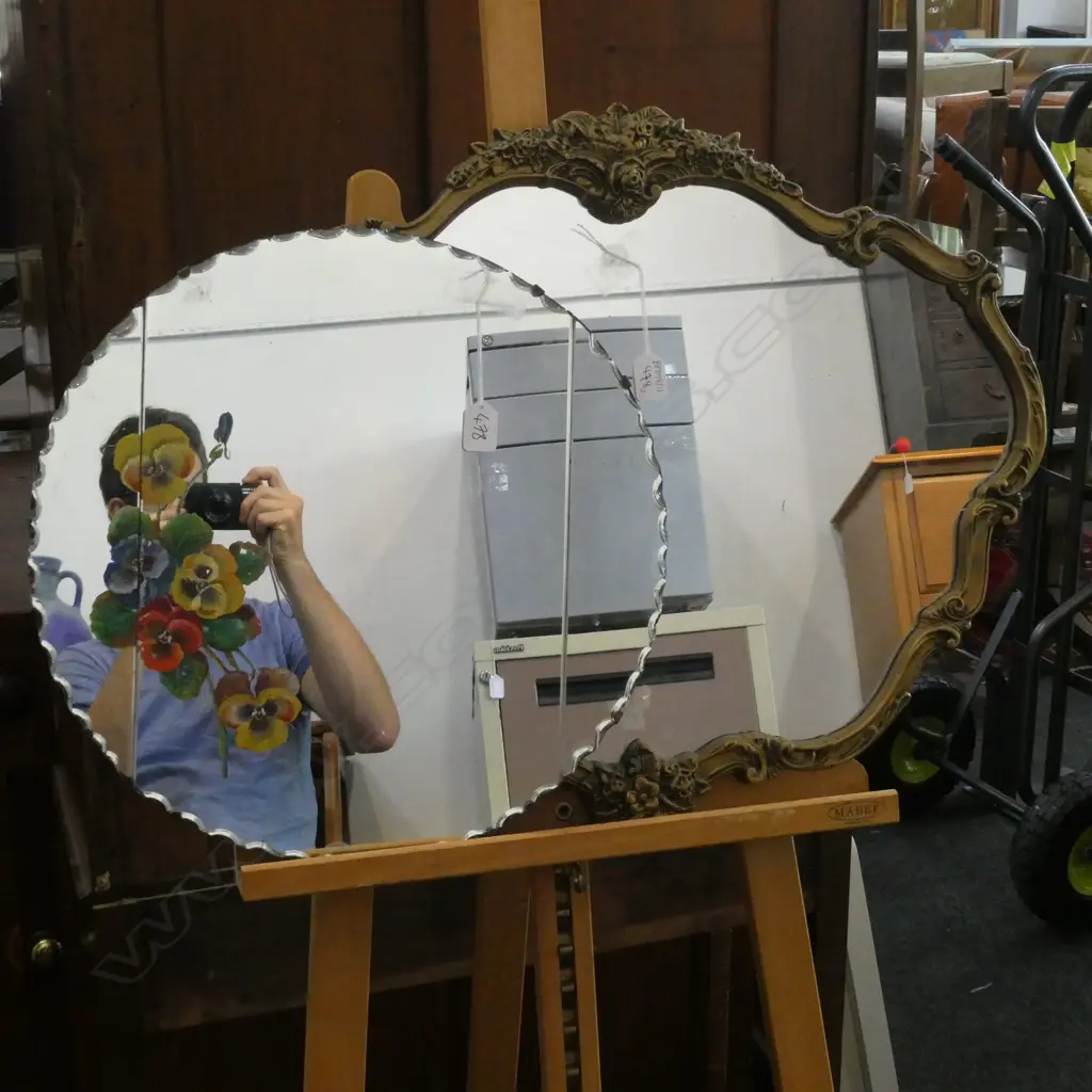 2 VINTAGE MIRRORS; CIRCULAR 450MM DIA., OTHER L. 650MM  Image 1++