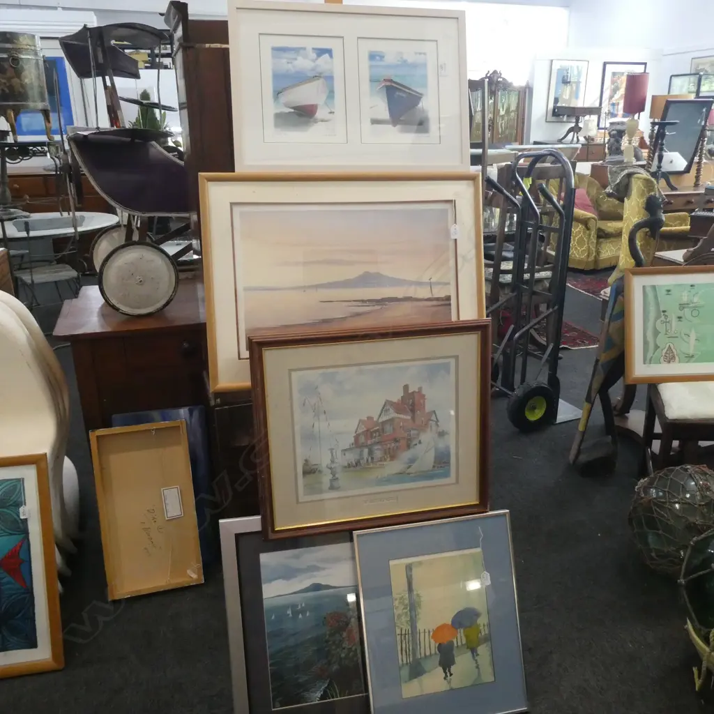 6 ASST FRAMED ARTWORKS + PRINTS H 910 MM Image 1++
