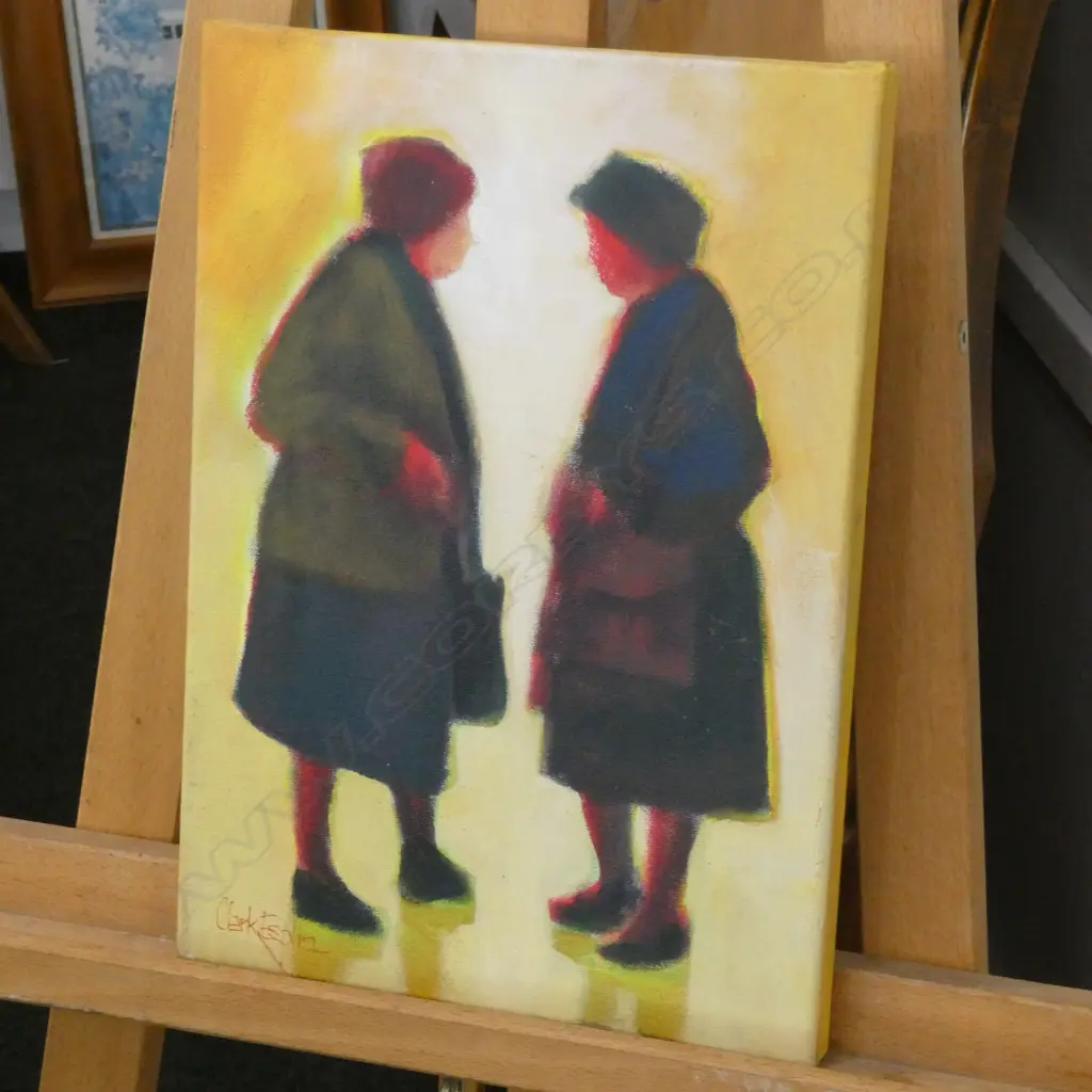 CLARK ESPLIN 'CONVERSATION II' 2001 OIL ON CANVAS 350 X 250MM Image 1++