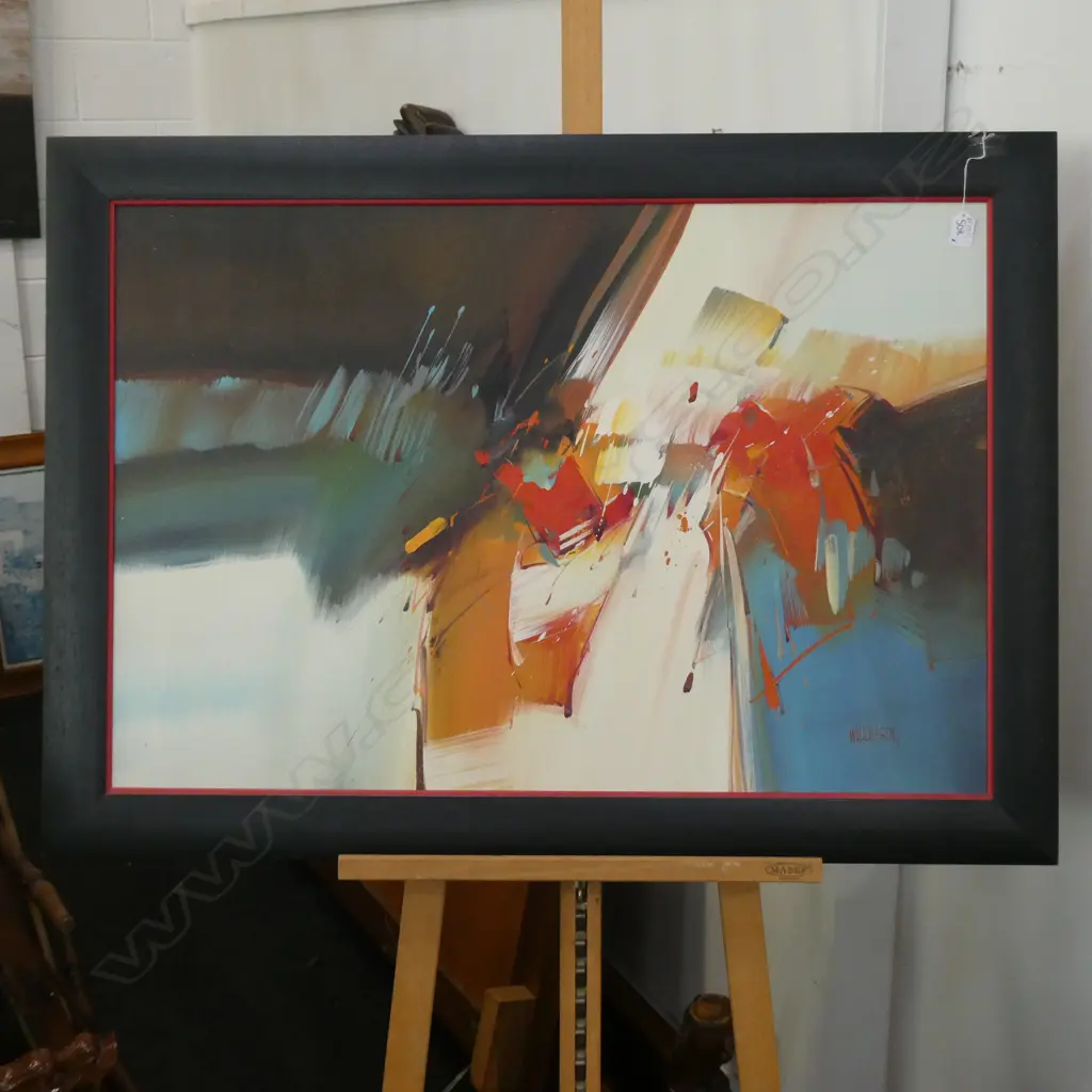 LARGE ARTWORK; ABSTRACT SIGNED WILKINSON 1060 X 830MM Image 1++