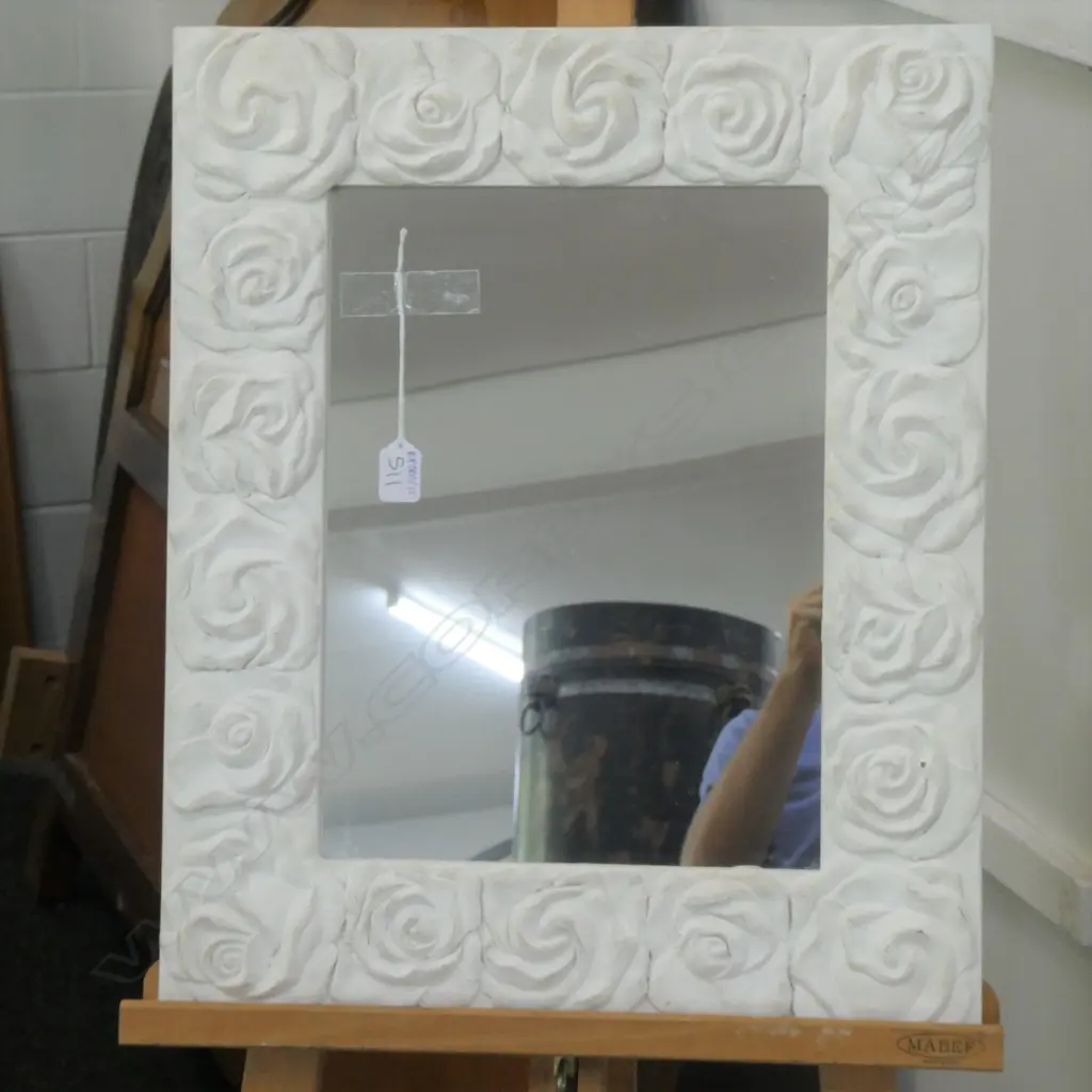 DECORATIVE WHITE MIRROR 470 X 570MM  Image 1++