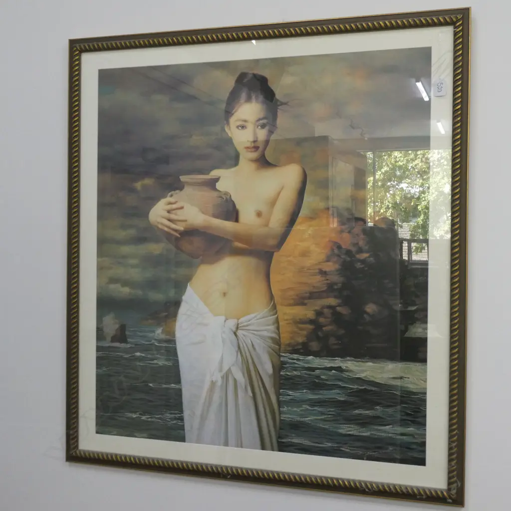 LGE PRINT COASTAL YOUNG WOMAN WITH AMPHORA  Image 1++