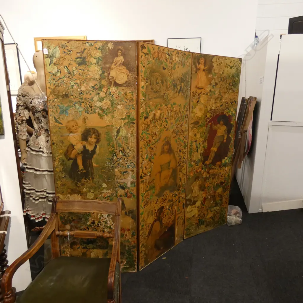 3 PANEL DECOUPAGE SCREEN EACH PANEL 615 X 1800MM Image 1++
