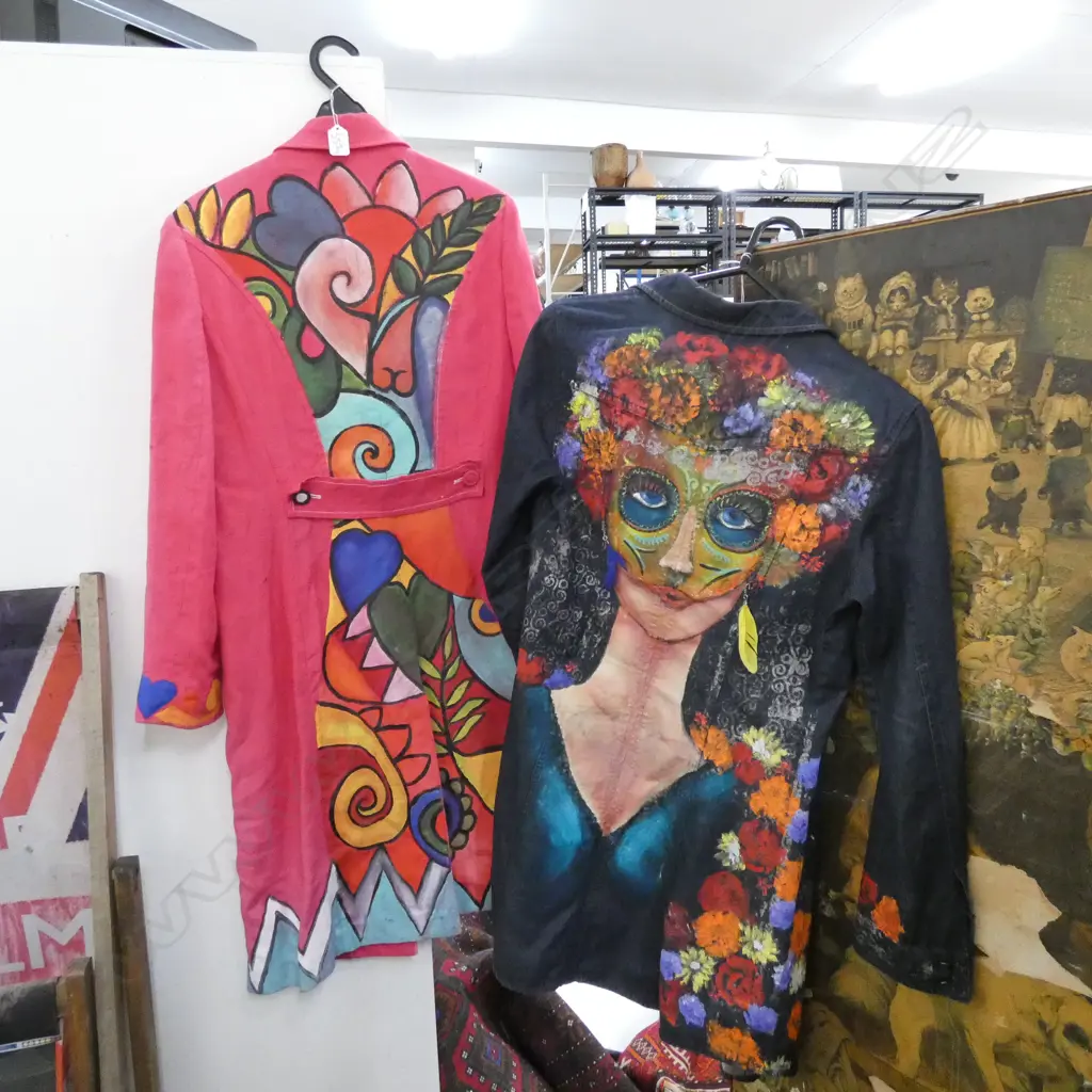 2 DESIGNER HAND PAINTED COATS Image 1++