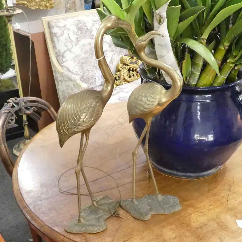 PR OF BRASS FLAMINGOS H 580 MM Image 1++