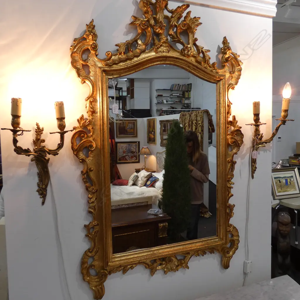 GILT FRAMED MIRROR AF LOSS TO TOP 1200 X 760MM Image 1++