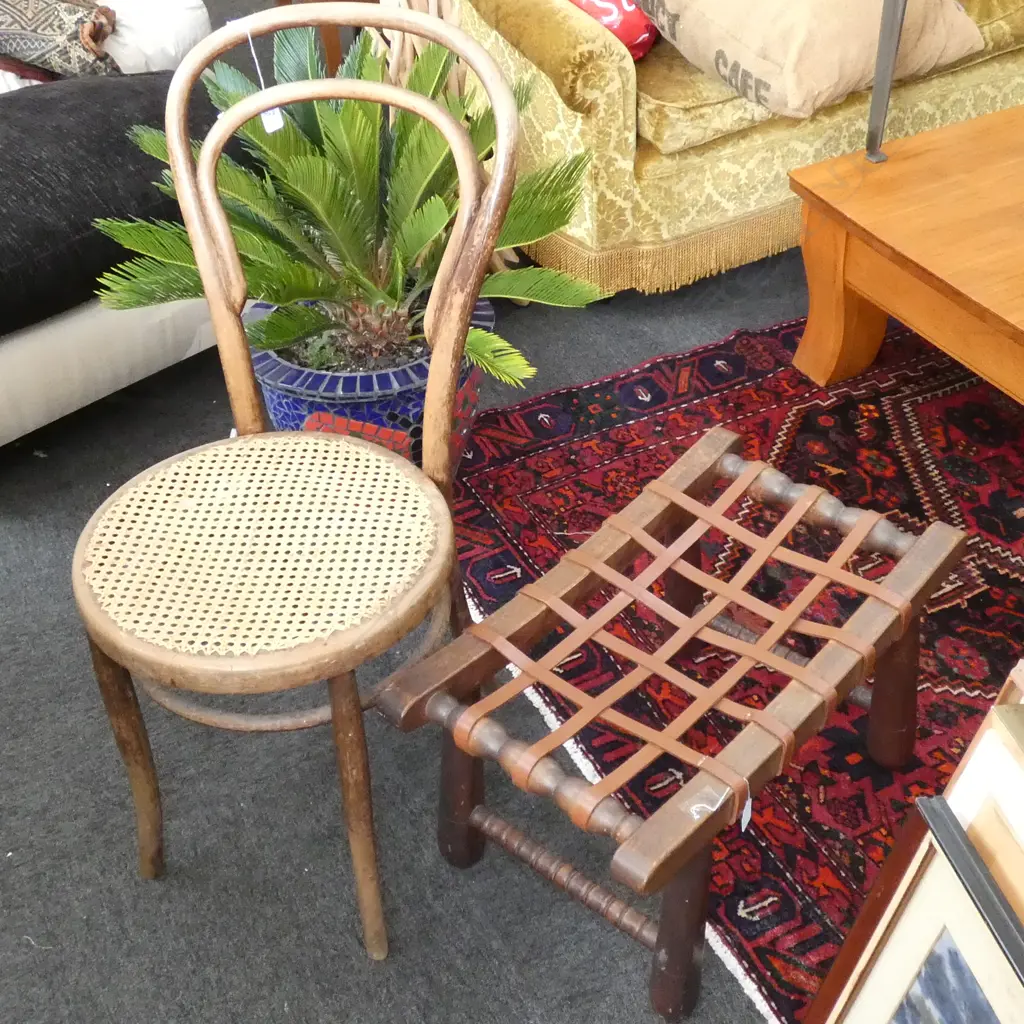 BENTWOOD CHAIR + STOOL Image 1++