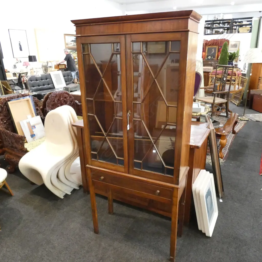 GLAZED MAHOGANY CABINET 1735MM H 770MM W Image 1++