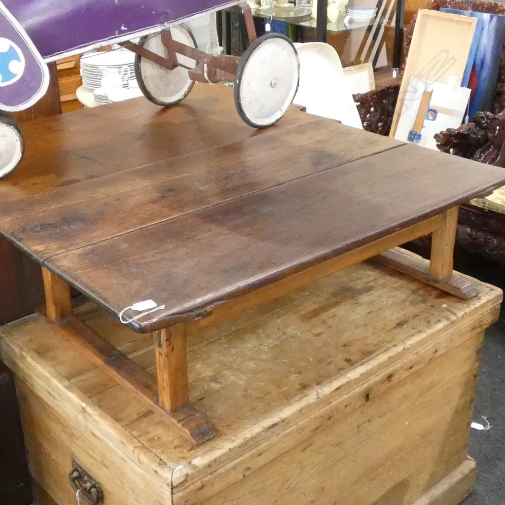 LOW TABLE MADE FROM 2 PLANKS 985 X 610 X 270MM Image 1++