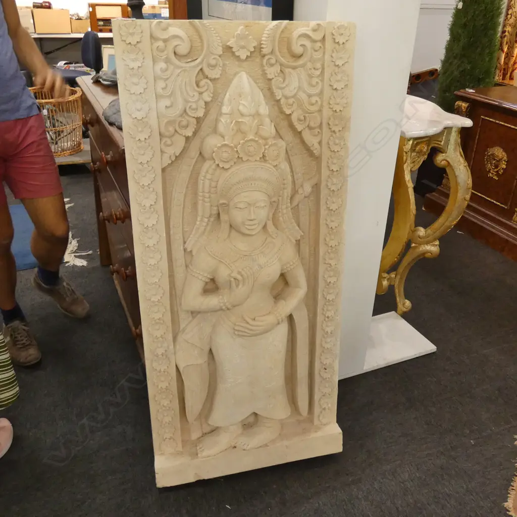 BUDDIST LARGE SANDSTONE PANEL H1320 MM Image 1++