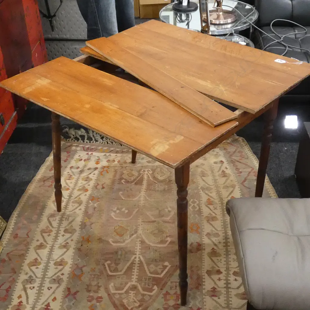 A COLONIAL KAURI FOLDING CARD TABLE A/F Image 1++